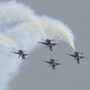 The Air Force Thunderbirds fly in formation during graduation ceremonies at the 2016 class of the U.S. Air Force Academy, Thursday, June 2, 2016, in Colorado Springs, Colo. President Barack Obama delivered the commencement address. A Thunderbirds jet crashed after flyover of academy commencement attended by Obama.