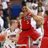 UNLV forward Chris Wood and guard Kendall Smith defend Arizona guard T.J. McConnell during their game at the McKale Center in Tucson Saturday, Dec. 7, 2013. Arizona won the game 63-58. UNLV forward Chris Wood and guard Kendall Smith defend Arizona guard T.J. McConnell during their game at the McKale Center in Tucson Saturday, Dec. 7, 2013. Arizona won the game 63-58.