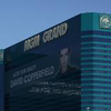 An exterior view the MGM Grand casino Sunday, March 15, 2020. MGM Resorts International has suspended operations at its Las Vegas properties to help thwart the spread of the coronavirus.