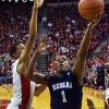 UNLV and UNR players all scramble to recover a loose ball during their game at the Thomas & Mack Center on Wednesday, January 7, 2015. L.E. Baskow. UNLV and UNR players all scramble to recover a loose ball during their game at the Thomas & Mack Center on Wednesday, January 7, 2015. L.E. Baskow.