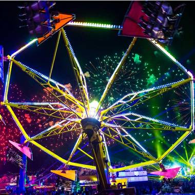 Right now, the place is hopping, for real, with 130,000 or so energetic fans bounding to electronic dance music, flashing lights and exquisite staging. The arched Kinetic Field entrance, leading tens of ...