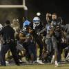 Basic and Canyon Springs players and coaches come to blows and police respond with pepper spray after the game, Friday, Sept. 15, 2017.