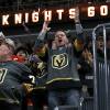 Fans come out for a good luck send-off for the Vegas Golden Knights at City National Arena as they head to Los Angeles for games three and four of the series. Saturday, April 14, 2018.
