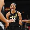 People practice at the new Las Vegas Aces training facility Wednesday, June 7, 2023, in Henderson, Nev. The Aces opened the 64,000-square-foot facility before this season and is the first built specifically for a WNBA team in the league's 27-year history.