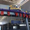 A view of a welcome sign at McCarran International Airport Thursday, July 2, 2020.