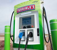 Those driving electric vehicles between Southern California and Las Vegas no longer need to pass the California state line to charge up. A new electric vehicle charging ...