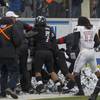 A post-game brawl broke out the end of an NCAA college football game in Reno on Saturday, Nov. 30, 2019.