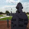 A sculpture dedicated to fallen fighters within the Firefighters Memorial Park features a new addition just in time for 9/11 observances: pieces of steel beams from the World Trade Center wreckage. The park, shown Thursday Sept. 9, 2021, is at 6401 W. Oakey Blvd.