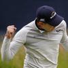 Matthew Fitzpatrick, of England, reacts after a putt on the 13th hole during the final round of the U.S. Open golf tournament at The Country Club, Sunday, June 19, 2022, in Brookline, Mass. 