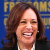Vice President Kamala Harris laughs during a "Fight For Our Freedoms" event at the College of Southern Nevada-Cheyenne campus Thursday, Oct. 12, 2023, in North Las Vegas.