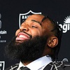 Christian Wilkins, a 6-4, 310-pound defensive tackle, responds to a question during a news conference at the Intermountain Health Performance Center/Raiders Headquarters in Henderson Thursday, March 14, 2024. Wilkins joins the Raiders after spending the last five seasons with the Miami Dolphins.