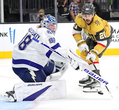 the Golden Knights reverted to their recent sloppy ways in a 5-3 loss to the Tampa Bay Lightning Tuesday night at T-Mobile Arena, the second contest in a four-game home stand ...