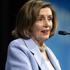 Former Speaker of the House Nancy Pelosi speaks during the Nevada State Democratic Party’s biennial convention at the MGM Grand Conference Center Saturday, May 18, 2024.