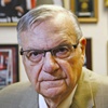 In this Aug. 26, 2019, file photo, former Maricopa County Sheriff Joe Arpaio poses at his private office in Fountain Hills, Ariz. On Monday, May 20, 2024, county officials said legal and compliance costs in a racial profiling lawsuit over Arpaio’s immigration crackdowns are expected to reach $314 million by mid-summer of 2025. In 2013, a federal judge concluded the Maricopa County Sheriff’s Office had profiled Latinos in Arpaio’s signature traffic patrols that targeted immigrants, leading to massive court-ordered overhauls of both the agency’s traffic operations and its internal affairs department. 


