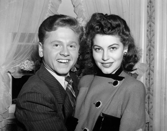 Mickey Rooney, 21, Movieland's No.1 boxoffice star, and Ava Gardner, 19, of Wilson, N.C., pose together in this January 5, 1942 photo, at Santa Barbara, Calif., shortly after the couple applied for a license to marry.
