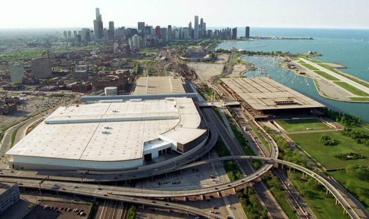 Chicago's McCormick Place is shown in this May 31, 1996 photo. With 2.2 million square feet, it is the  the nation's largest convention center, but Chicago's dominance of the lucrative convention business is under increasing challenge from warmer destinations such as Orlando, Fla. and Las Vegas.  
