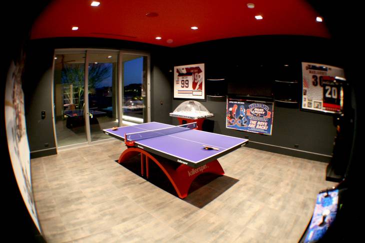 This image shows the game room at 45 Hawk Ridge Drive, one of the priciest homes sold in the Las Vegas Valley during 2012.