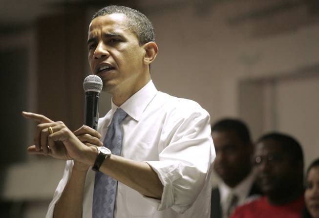Presidential hopeful Sen. Barack Obama makes an appearance at the ...