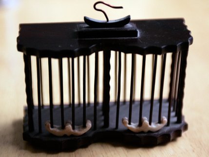A cricket cage from China brought home by George Cohan, 83, a UNLV lecturer, who has traveled to 114 countries in his life. 