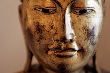 A statue of Buddha brought home from Burma by George Cohan, 83, a UNLV lecturer, who has traveled to 114 countries in his life. 