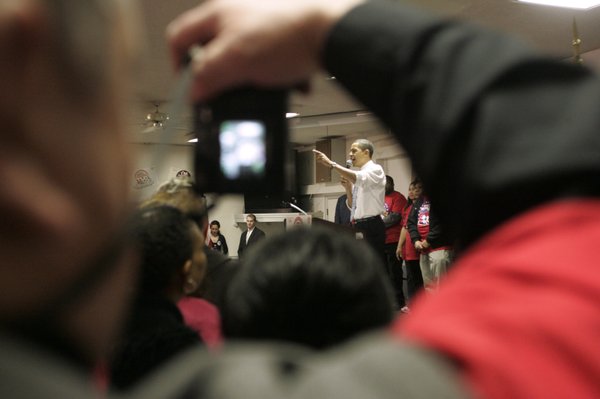 Presidential hopeful Sen. Barack Obama makes an appearance at the ...