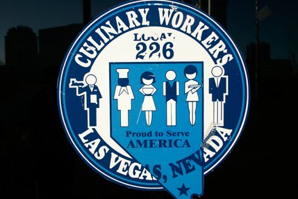 The logo from the Culinary Union Local 226 headquarters, where Democratic presidential hopeful Sen. Barack Obama gave a speech Sunday, January 13, 2008.