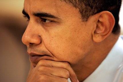 Democratic presidential hopeful Sen. Barack Obama reflects on a question during an interview with the Sun at Doolittle Community Center in Las Vegas Sunday, January 13, 2008.