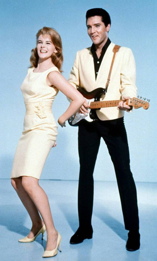 Elvis and Ann-Margret heat up racing in a publicity photo for the 1964 film "Viva Las Vegas."