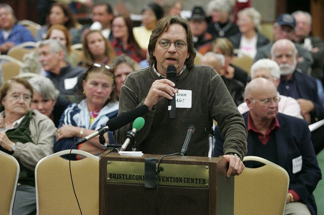 Tim Wagner of the Sierra Club’s Utah Chapter speaks against the Ely Energy Center. If the plant is built, he said, it will provide power for Las Vegas but “we’re going to kill people in Salt Lake City for it.”