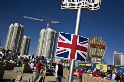 International competitors were from England and Canada in the Spec Mix Bricklayer Competition at The World of Concrete convention at the Las Vegas Convention Center on Thursday, January 23, 2008.