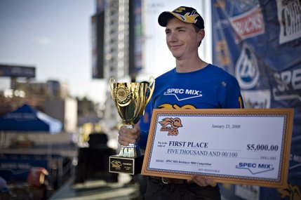 Garrett Hood of Monroe, N.C., is the world's best bricklayer.