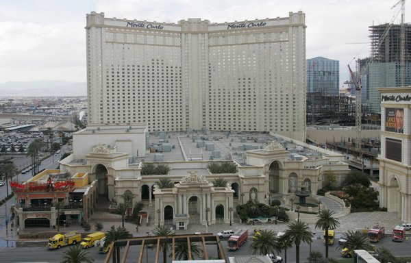Fire trucks surround the Monte Carlo after a fire broke ...