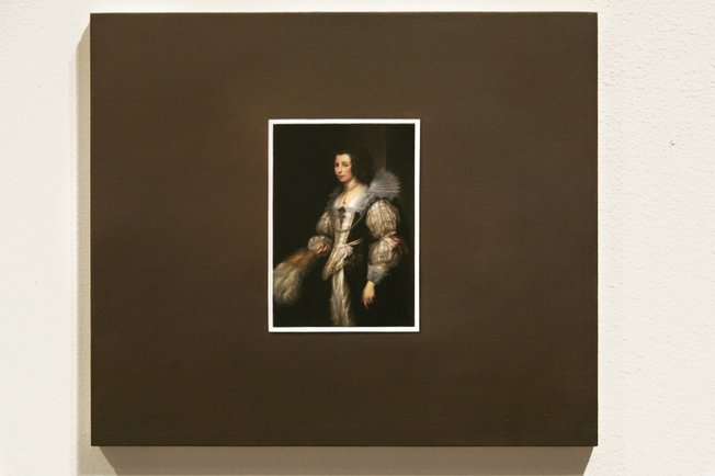 This small trompe l’oeil painting by Victoria Gitman at the Las Vegas Art Museum is meant to trick the eye.
