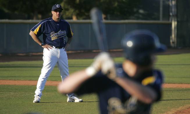Tim Chambers coaches CSN against Chipola College on Friday. He led the team to the 2003 NJCAA World Series title but hasn’t been able to repeat.
