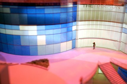 A model of the Harmon Hotel Spa and Residences, part of the CityCenter Las Vegas project.