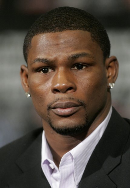 Jermain Taylor, of Arkansas, is shown during a news conference at the MGM Grand Wednesday February 13, 2008. Taylor will face WBC middleweight champion Kelly Pavlik, of Ohio, in a 12-round non-title rematch in the MGM Grand Garden Arena Saturday.