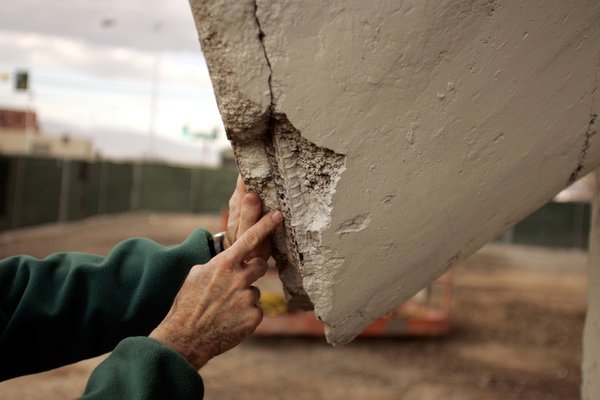 Engineer Mel Green points out areas for restoration in the ...