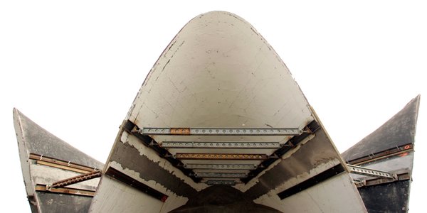 The concrete conch shell-shaped lobby of the old La Concha ...