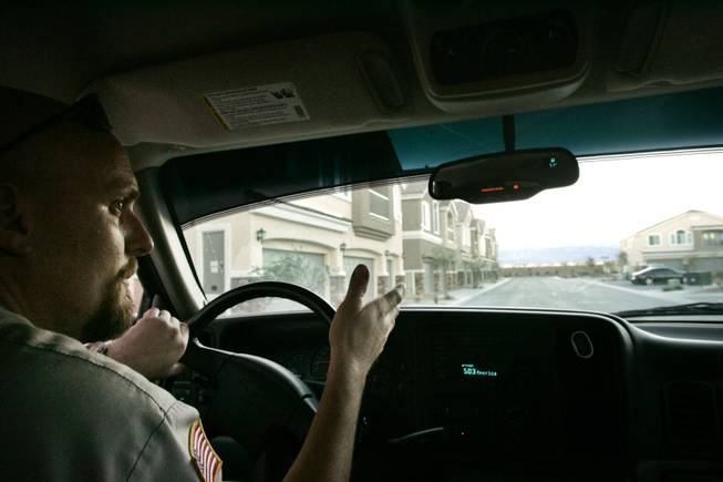 Ken Klosterman drives through the Palmilla apartments near his North Las Vegas single-family home. Klosterman and many of his neighbors don’t want more apartments nearby, and they plan to fight a rezoning request to allow 600 units.