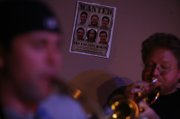 Jerry Merra, left, and Gil Kaupp play during their weekly show at the Palms. To prep for Bette Midler’s show, the Fat City Horns rehearsed for nearly two months in New York, Los Angeles and Las Vegas.