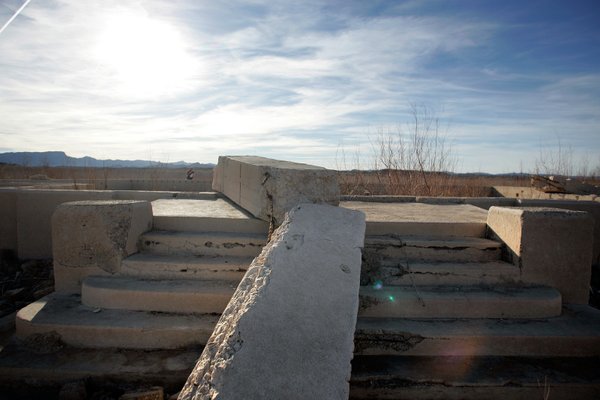 Steps are all that remains of the school building on ...