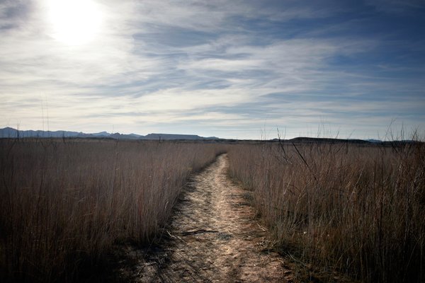 Old Highway 91 can still be seen at the site ...