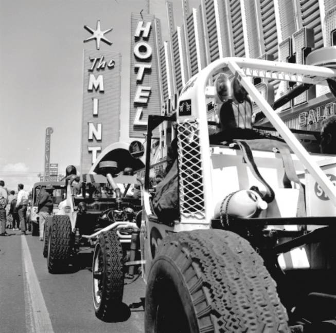 Tech inspection for the Mint 400 in 1968 was held on Fremont Street. The prerace event drew thousands each year, but race organizers this year were not granted permission to use the same space, which is now covered by the Fremont Street canopy. 
