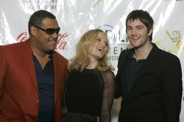 The cast of "21", Laurence Fishburne (L), Kate Bosworth (C) ...