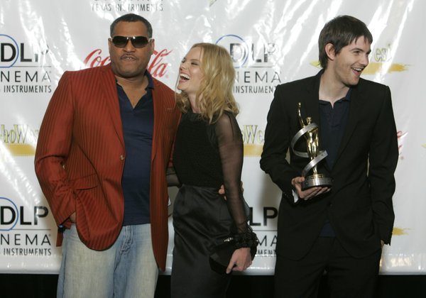 The cast of "21", Laurence Fishburne (L), Kate Bosworth (C) ...
