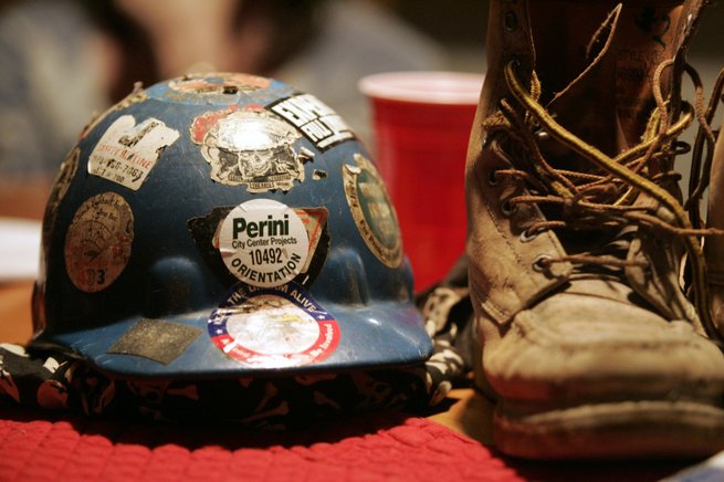 Harold "Rusty" Billingsley's hard hat and work boots are reminders of the job that led to the ironworker's death Oct. 5 while working on CityCenter.
