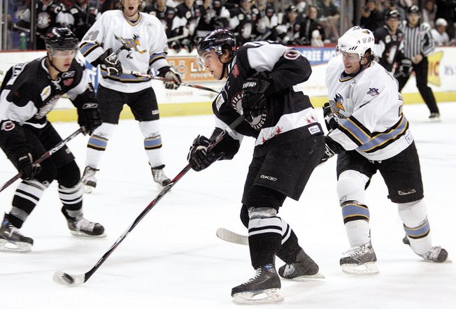 Seitsonen (with puck), who is known in the ECHL for his strong defense, has made some timely offensive plays lately.