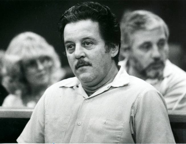 Las Vegas mobster Anthony Spilotro sits in court, Feb. 10, 1983. Spilotro masterminded a burglary ring called the Hole in the Wall Gang with his brother Michael in 1976.  Joe Pesci's character in the film "Casino" was based on Spilotro.