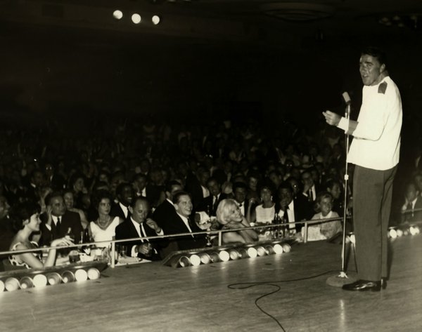 Peter Lawford performs at the Copa Room in the Sands ...