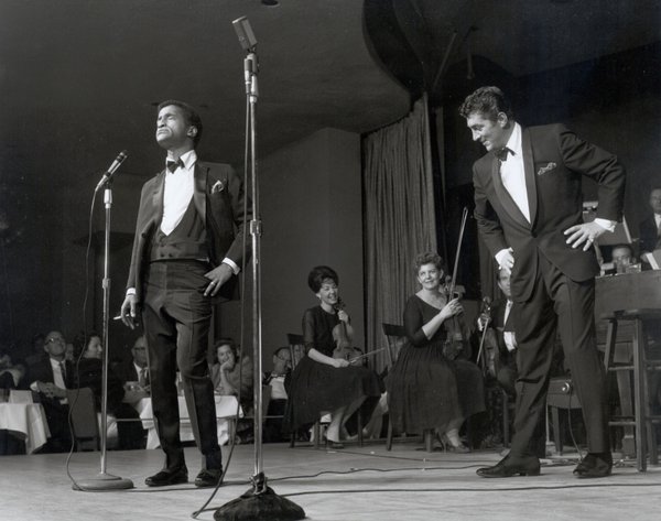 Dean Martin (right) teases Sammy Davis Jr. during a 1960's ...